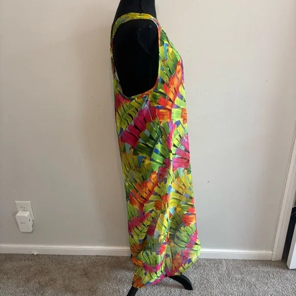 Trina Turk Swim Cover-Up Maxi Dress ~ Polynesia Palms - Sheer Size Small - Picture 3 of 9